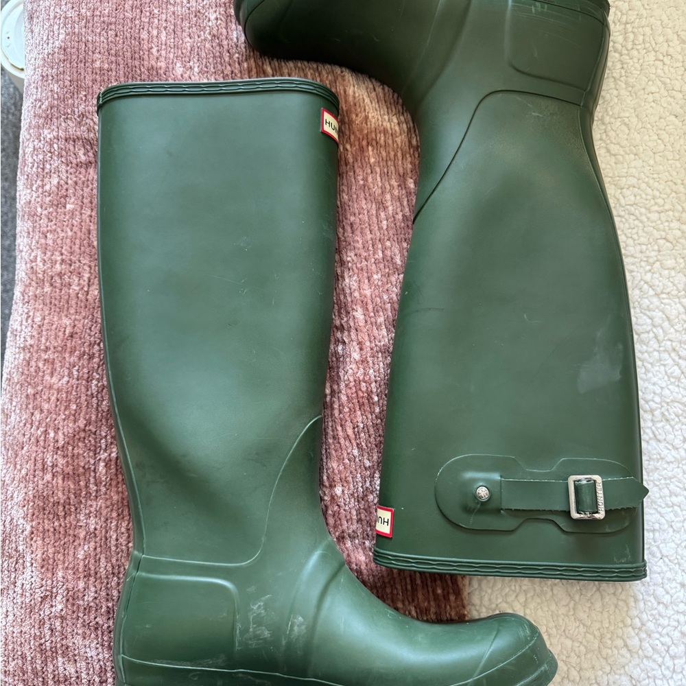 Hunter Green Tall Rain Boots